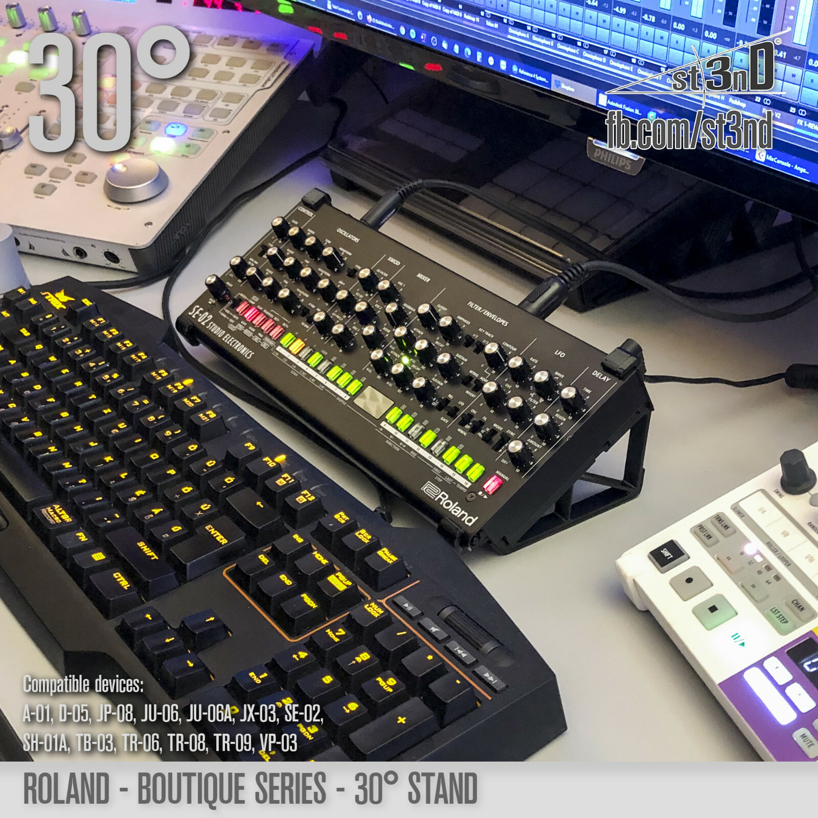 ROLAND BOUTIQUE Stand - 30 degrees - 3D printed - 100% Buyer Satisfaction