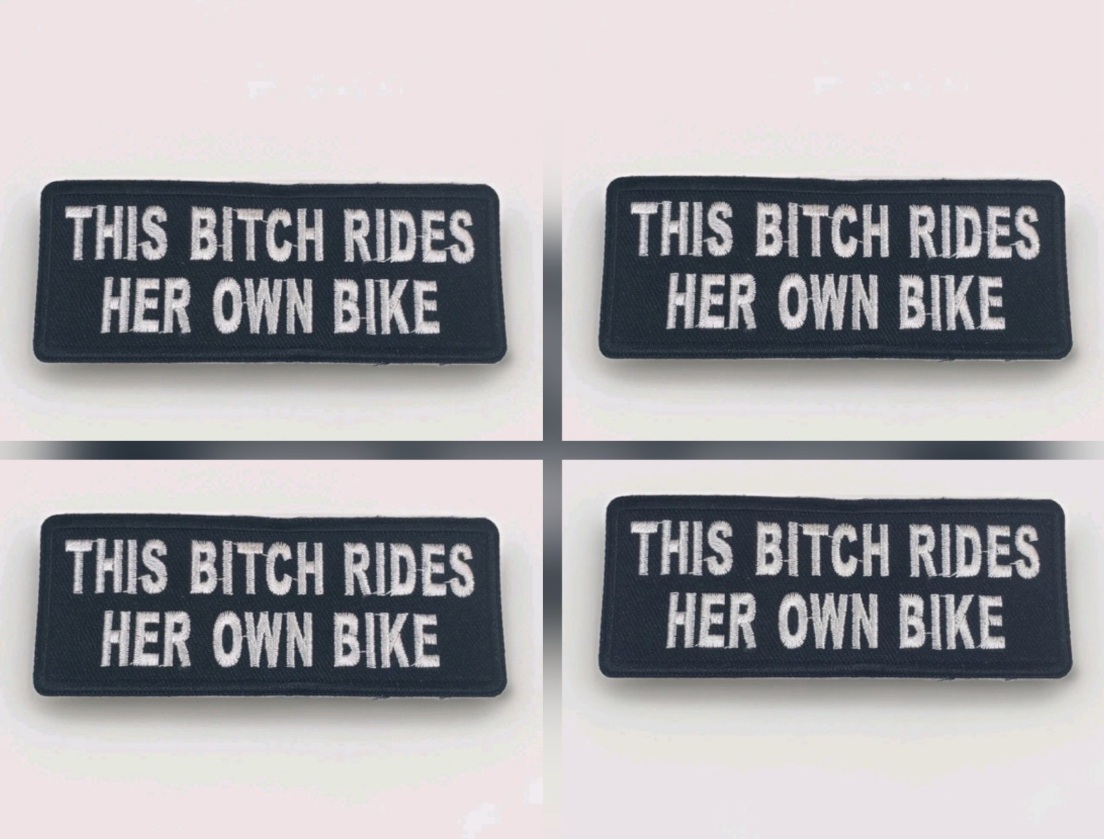 4x THIS B*TCH RIDES HER OWN BIKE EMBROIDERED MOTORCYCLE VEST IRON ON PATCH