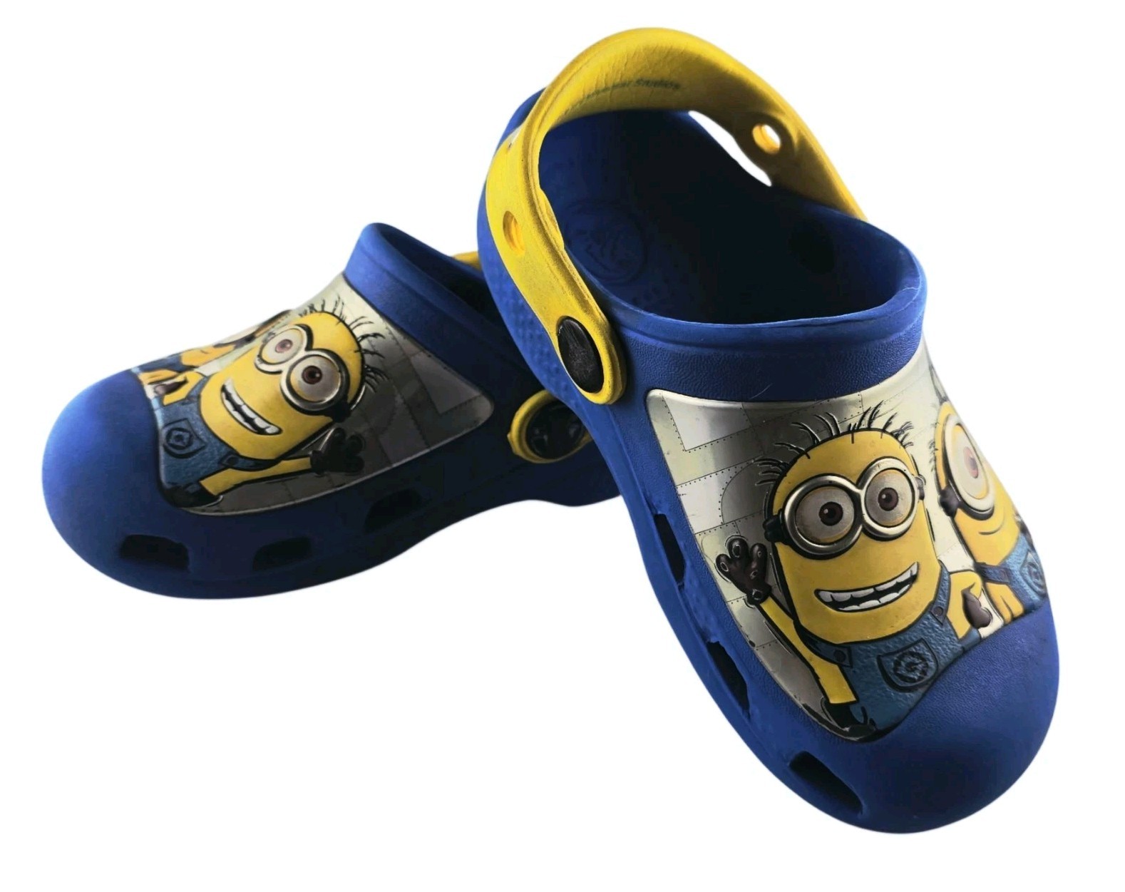 Crocs Minion Edition Toddler Blue Clogs Glow in the Dark Eyes Size 6/8