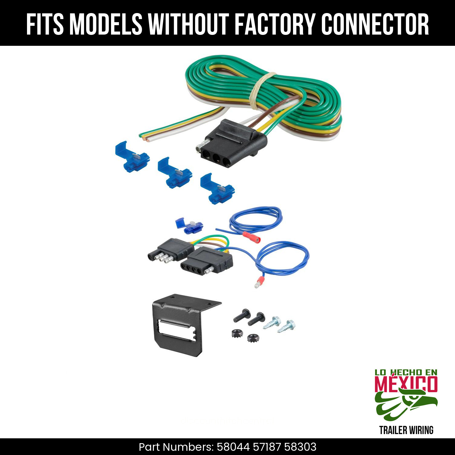 For 05-07 Ford F550 SD 5 Pin Trailer Wiring Plug Fit w/o OE Conn. Curt 5 Prong