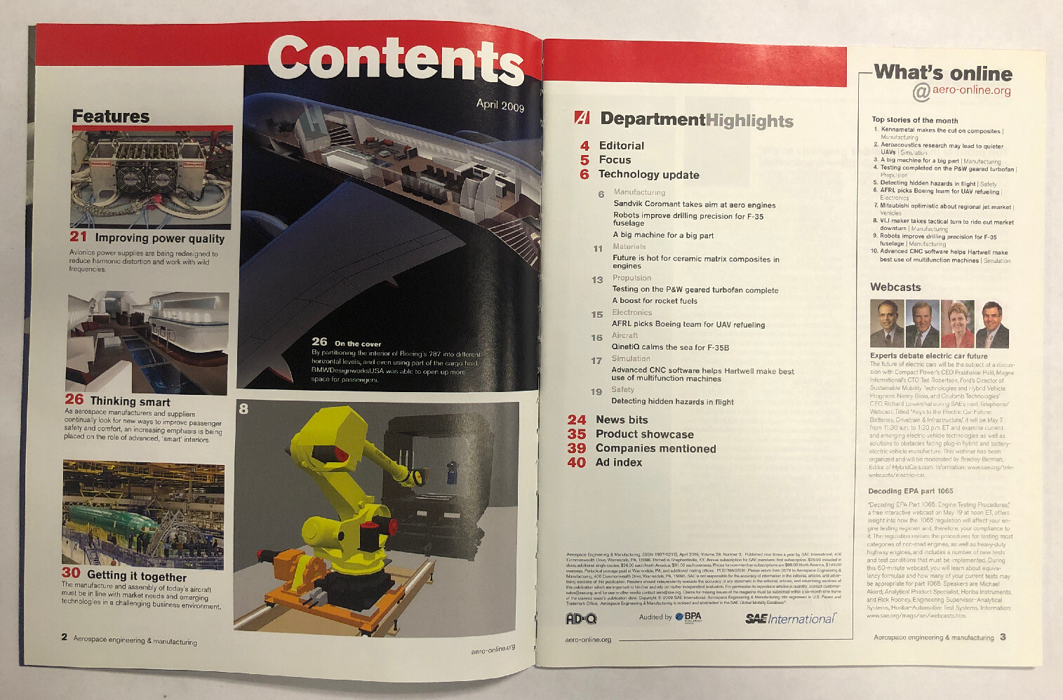 Two 2009 Issues Of Aerospace Engineering and Manufacturing Magazines