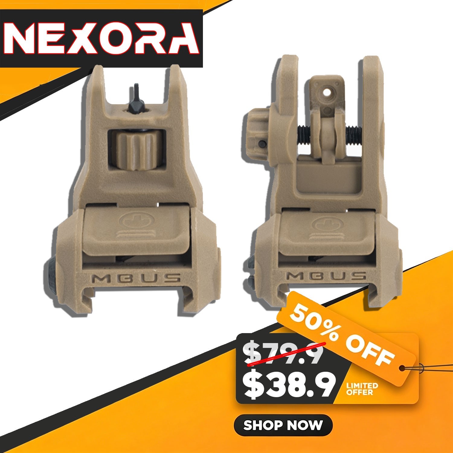 Tactical Flip Up Back Up Sight Front / Rear Sights Without Original Box