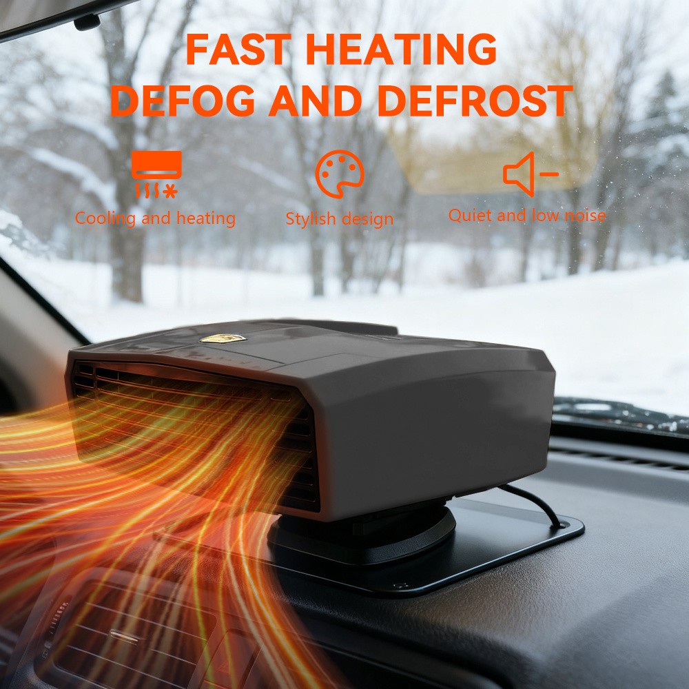1200W Portable Electric Car Heater 360° Rotating Fan Defogger Defroster Demister