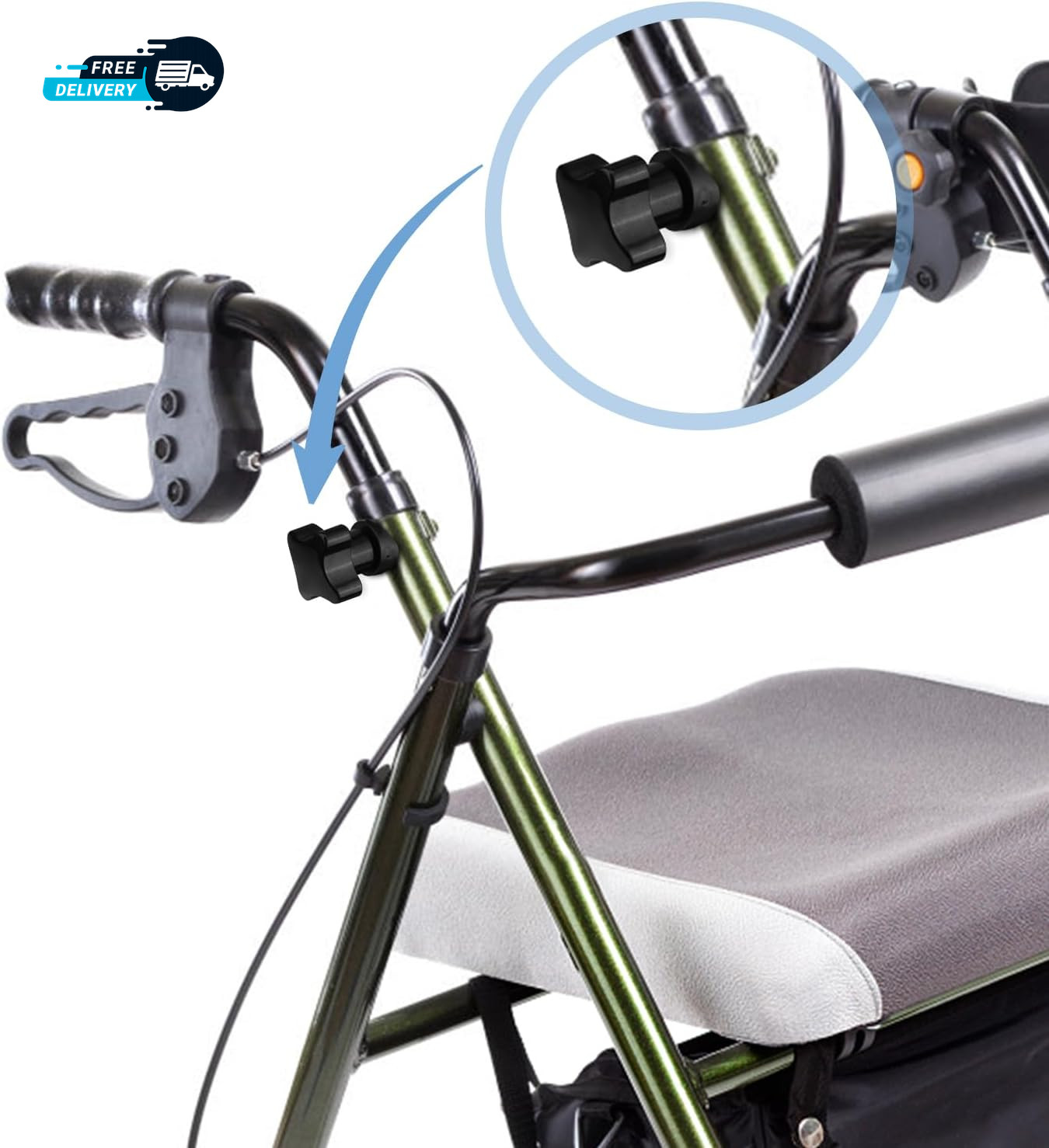 2 Sets Rollator Walker Replacement Arm Adjustment Knobs Comfortable Universal