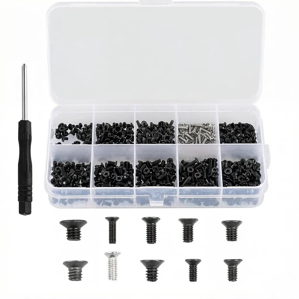 2 Boxes 500pcs Cross Flat Head Machine Screws M2-M3 Kit w/ Screwdriver
