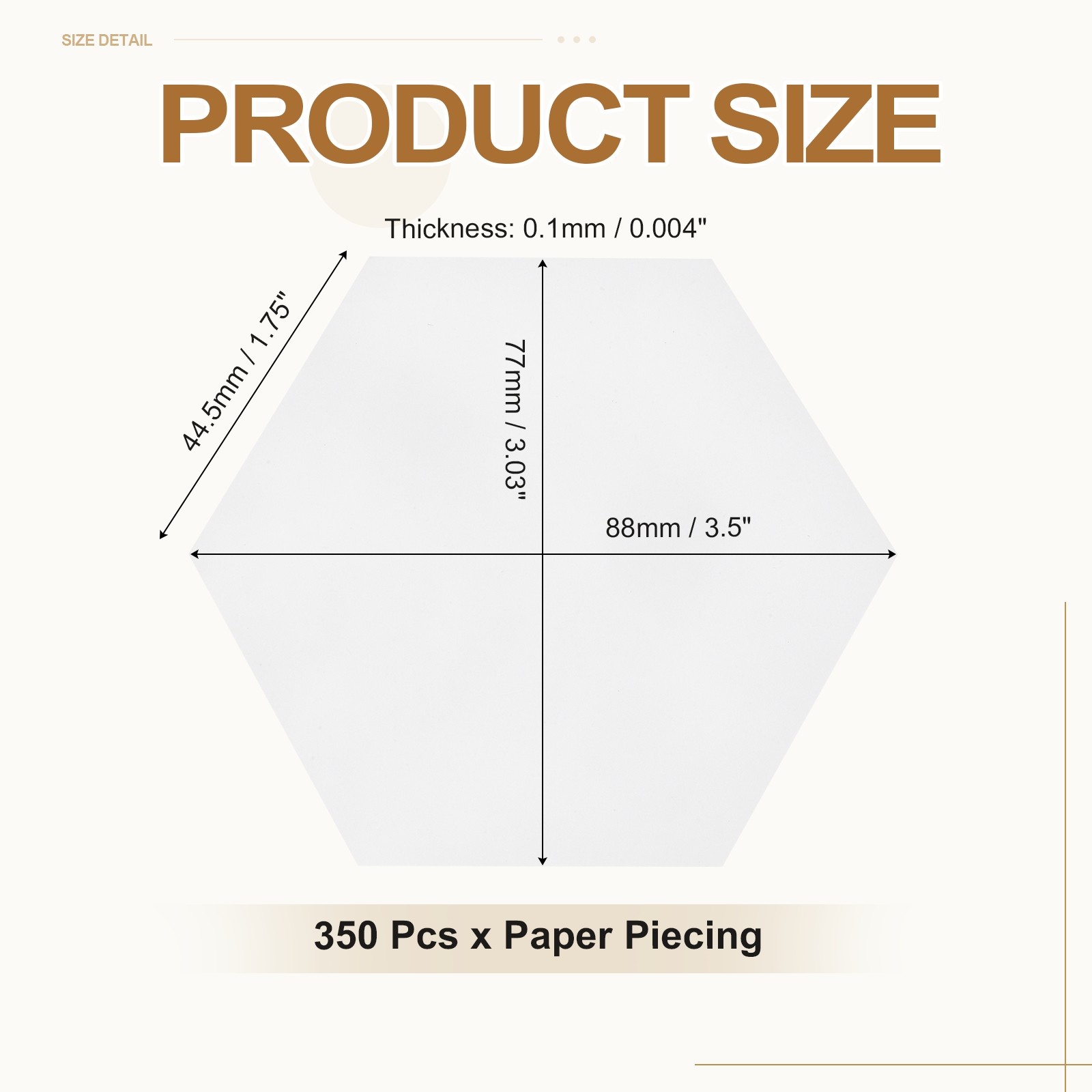 350 Pcs Hexagon Paper Piecing, 1.75" English Quilting Templates for Patchwork