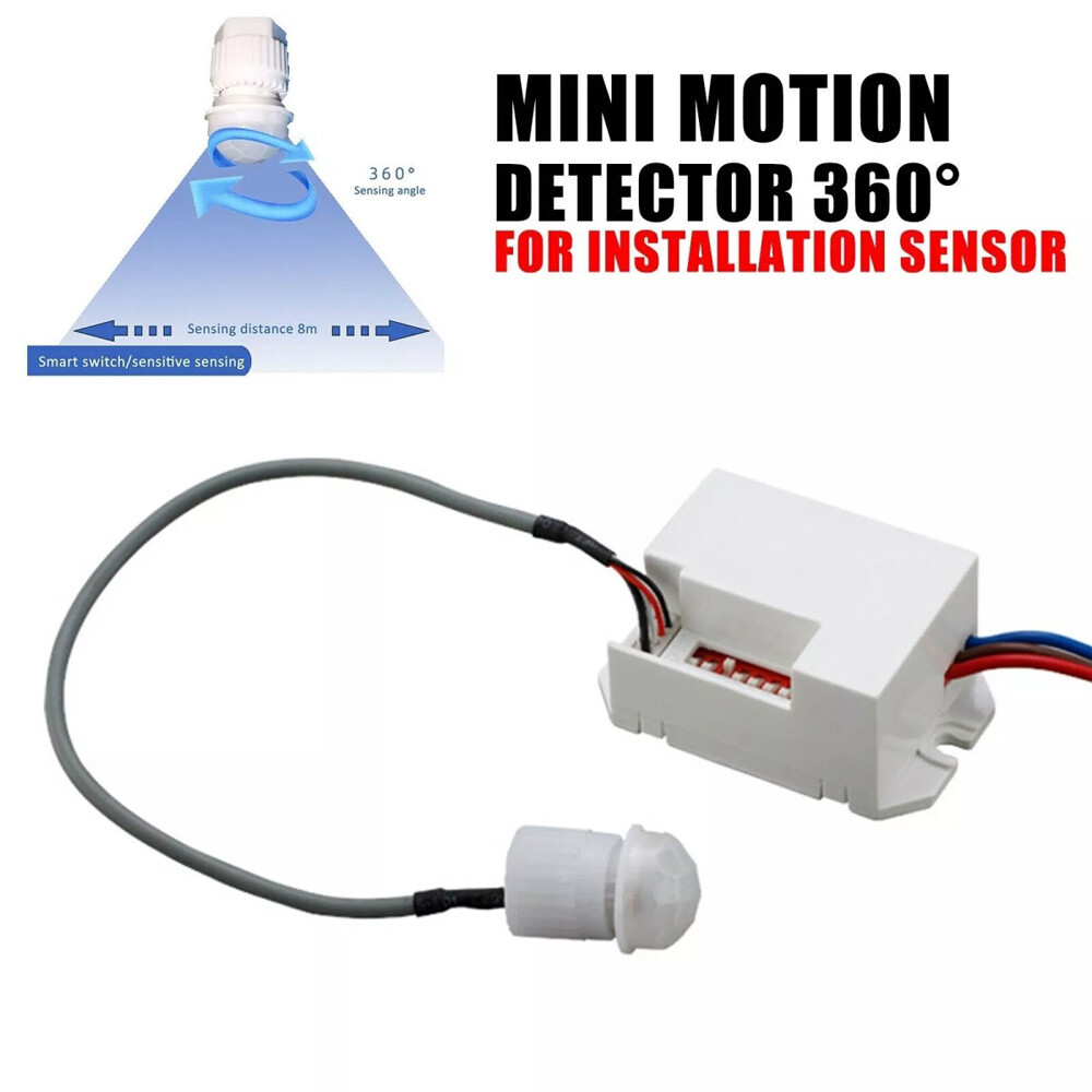 360°Mini PIR Detector de Movimiento Instalación Sensor Infrarrojo Interruptor