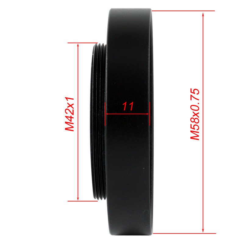M42-M58 Lens Adapter Ring, M42×1mm Male to M58×0.75mm Female Lens Adapter