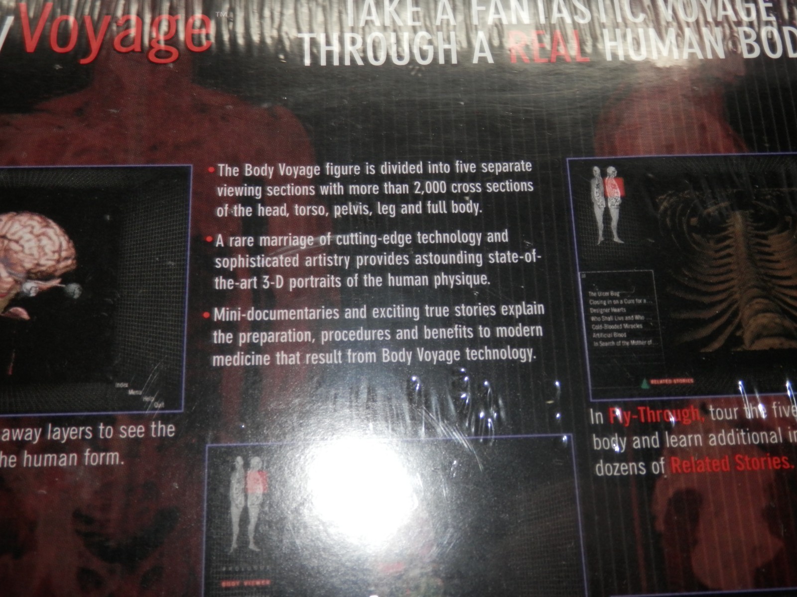 Body Voyage 3D Tour Real Human Body Big Box Software Mac Win 1997 CD-ROM SEALED