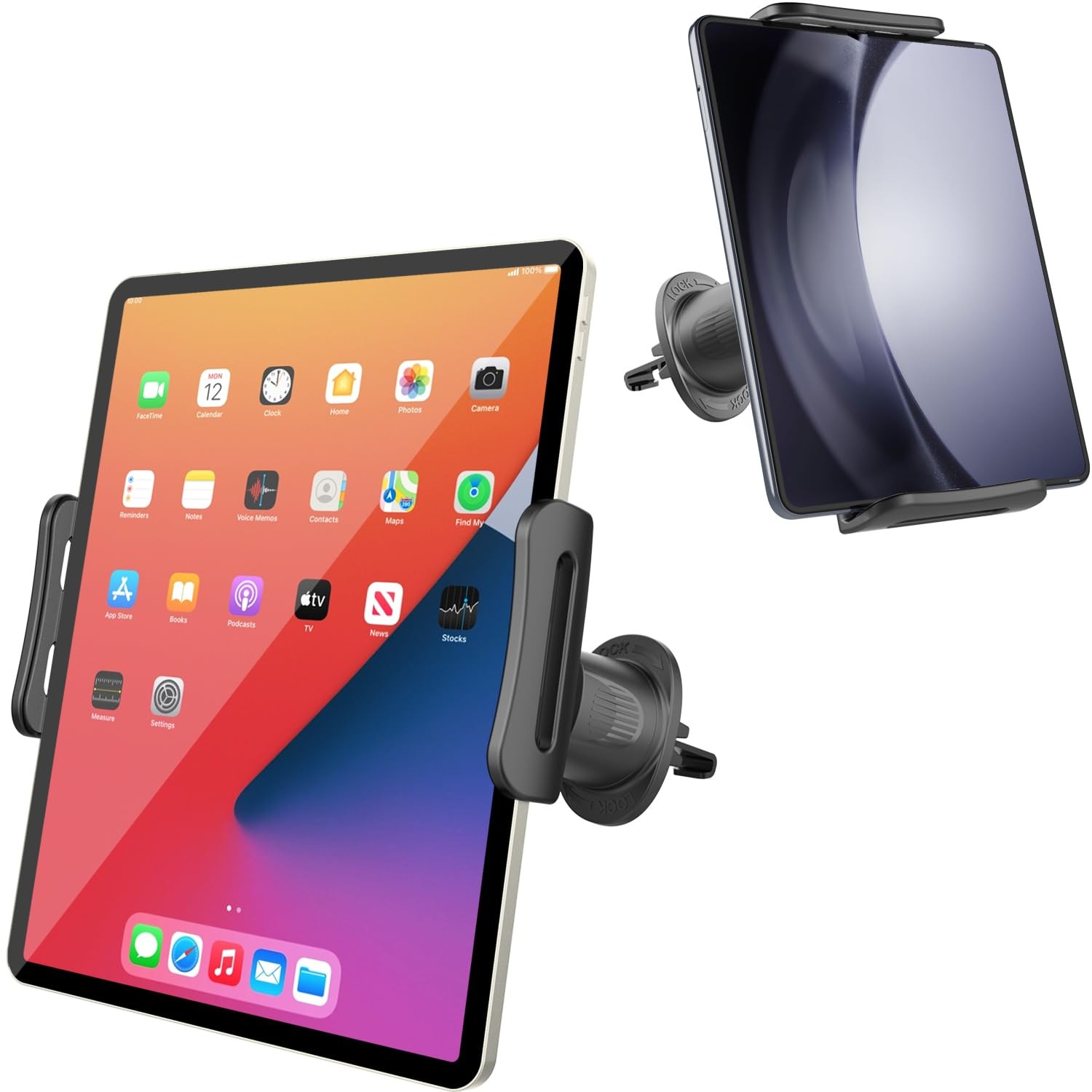 for iPad Car Mount Vent Holder Upgraded Metal Hook for 5-11 Inch Samsung Gala...