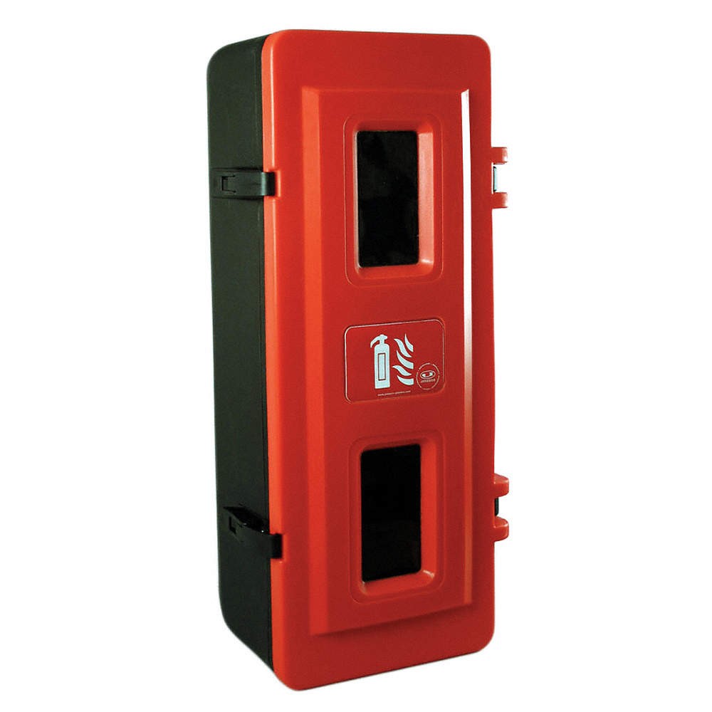 JONESCO JBXE83 Fire Ext. Cabinet,Black; Red,Plastic 6ATL5