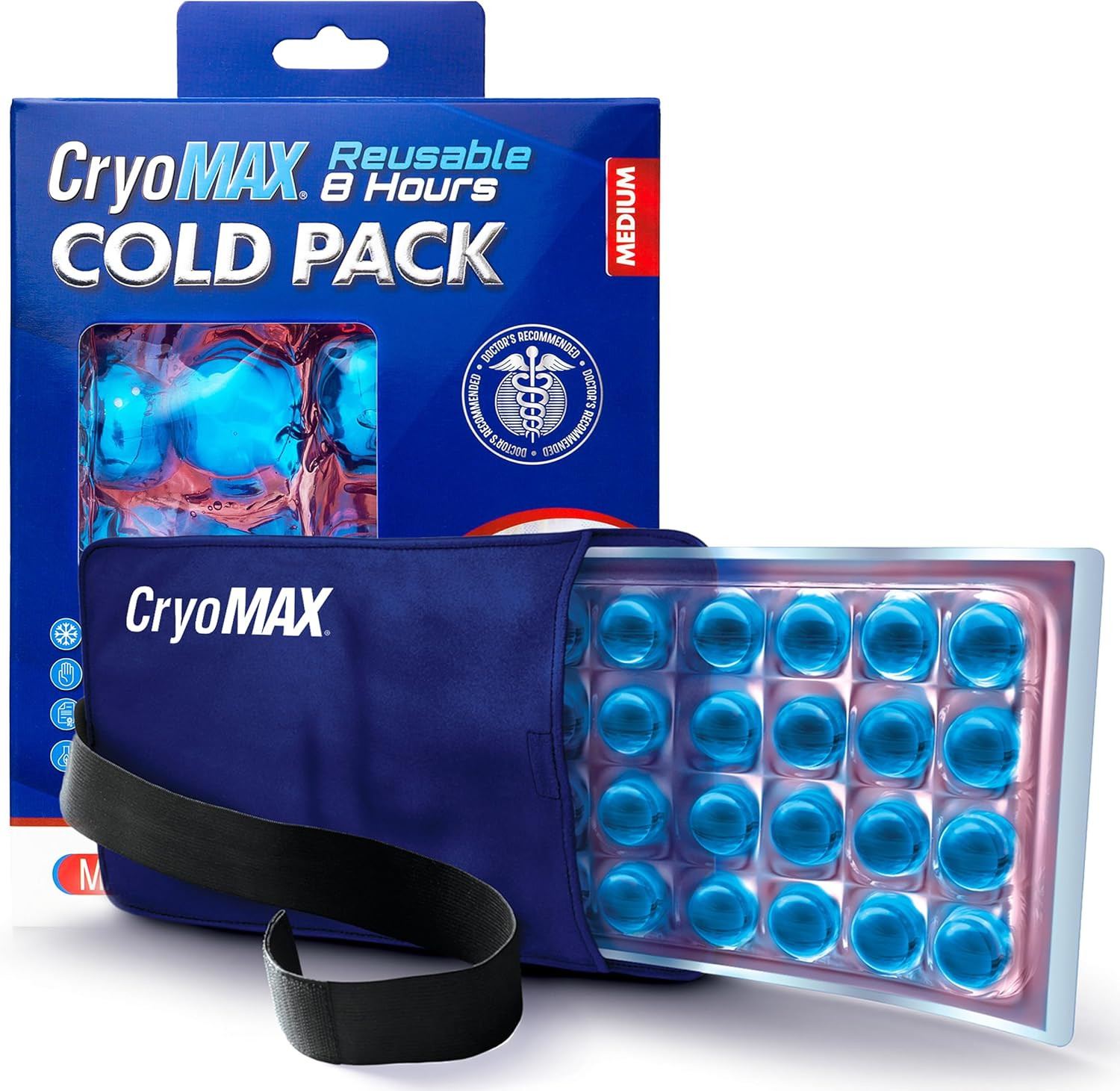 Cold Pack, 8 Hour Reusable Cold Therapy Ice Pack for Elbows, Knees, Neck + Mo...