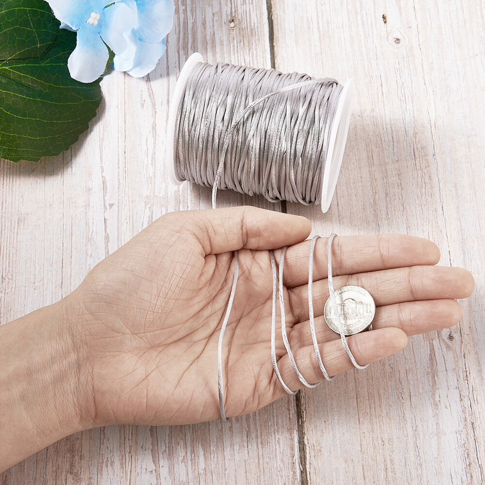 1Roll 1.5mm Durable Polyester Rattail Satin Cord Beading Thread String Jewelry