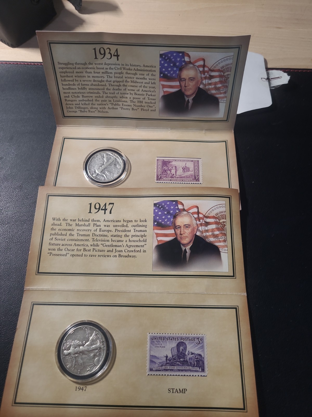 1934 & 1947  Historic Walking Liberty Stamp and Coin Collection