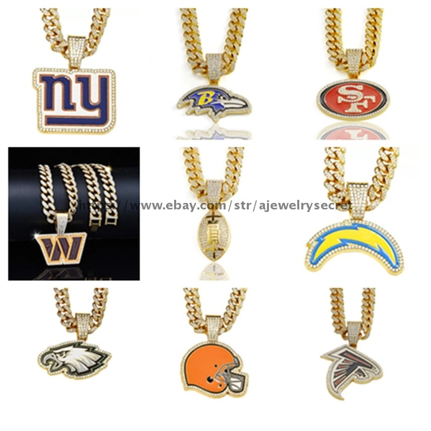Pendant Chain Necklace *NFL Football* (AFC/NFC) Logo Design Select Your Team 24"