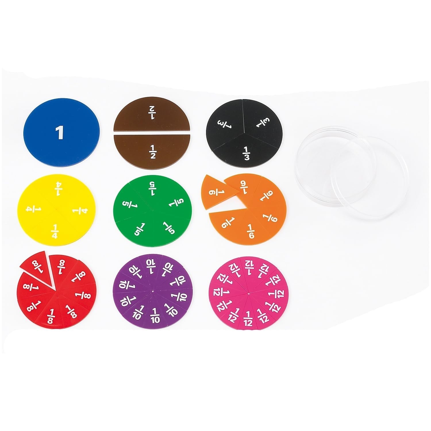 edxeducation Fraction Circles | Set of 51 | 9 Values and Colors | Teach Fract...