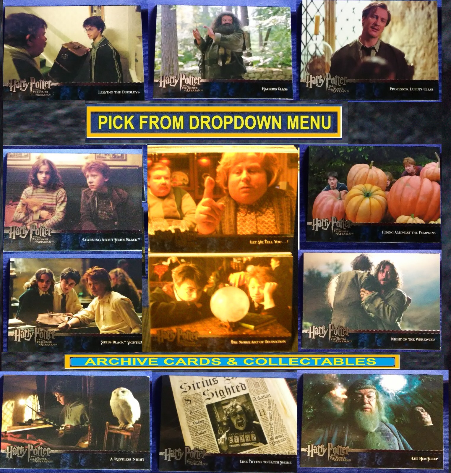 2004 Artbox Harry Potter & the Prisoner of Azkaban BASE trading Cards U-Pick