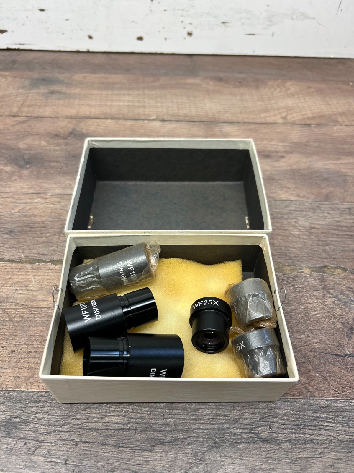 Lot of 6 WF25X WF10X DIN/18mm Microscope Eyepiece 23.2mm