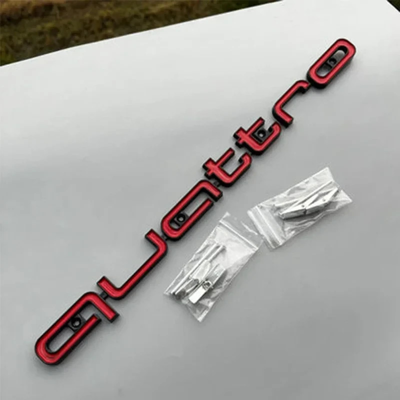 Fits Quattro Grill badge Black Red For Front Bumper