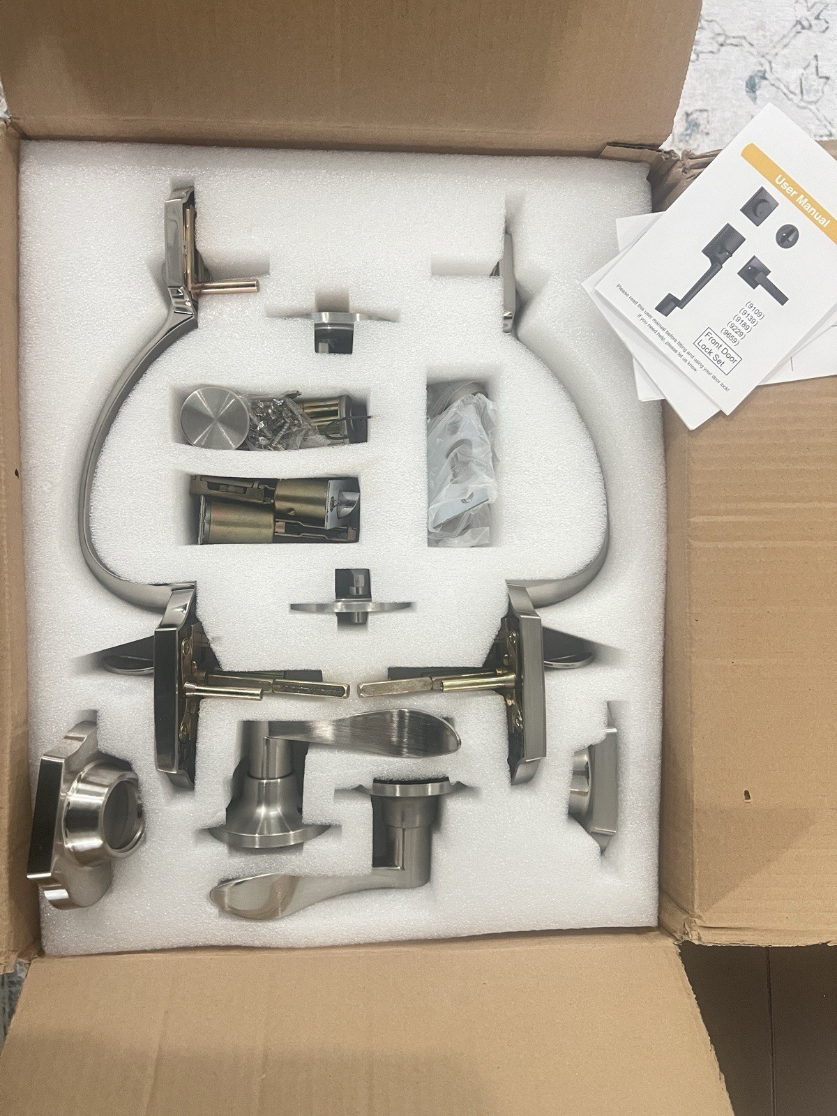 Double Front Door Lock Set, Double Door Handle with Dummy, Double heavy