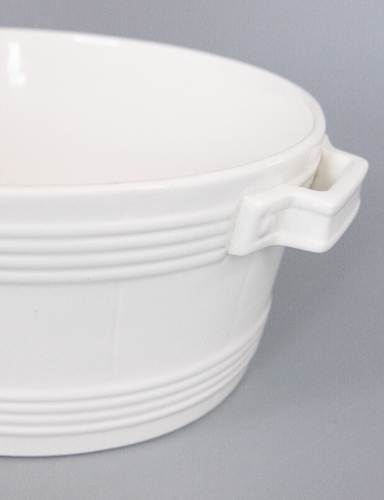 19th Century Dutch White Ironstone Handled Basket Cachepot Planter