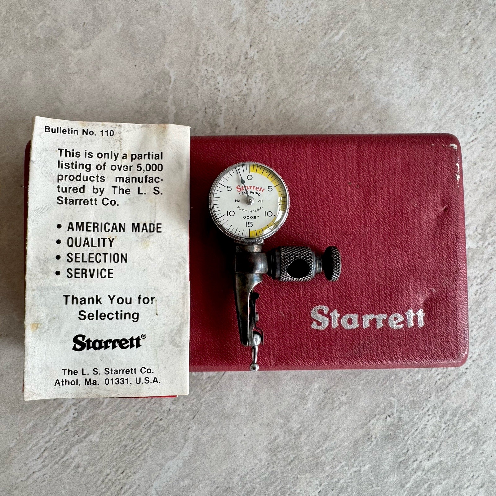 Starrett Last Word Dial Test Indicator No. 711  Made in the USA