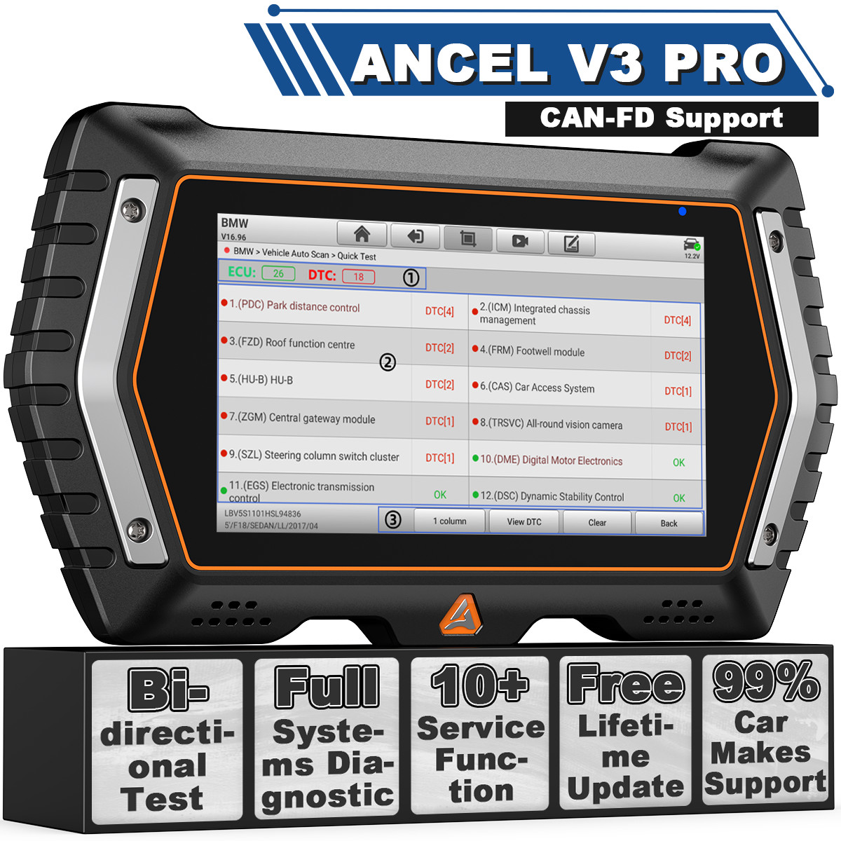 Automotive Full System Scanner Bi-directional OBD2 Diagnostic Tool Code Readers