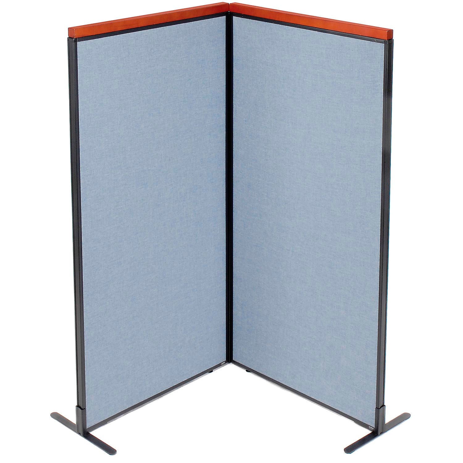 36-1/4"W x 73-1/2"H Deluxe Freestanding 2-Panel Corner Room Divider Blue
