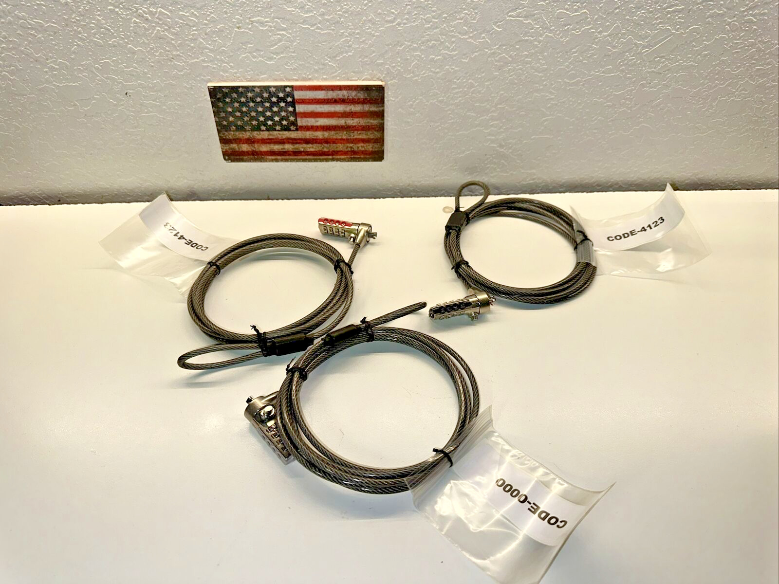Targus Laptop Cable Lock Defcon CL 6.5ft long Combination Code LOT OF-3
