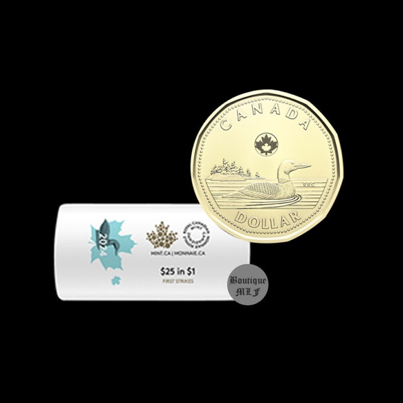 Canada  2024 (loonie)  Loon  $1 dollar coin UNC from  special wrap roll