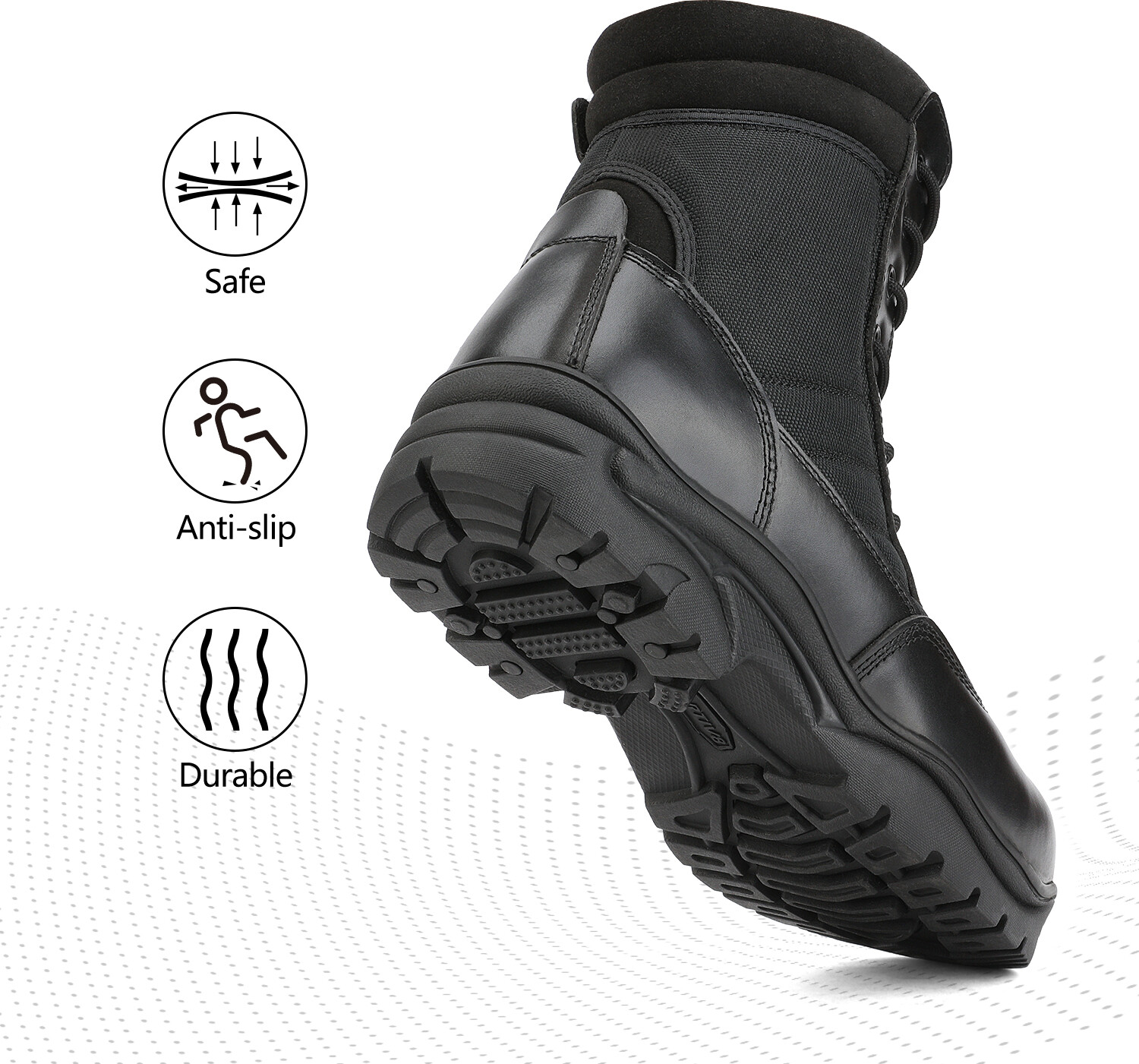 Men's Steel Toe Work Boots Safety Military Combat Work Shoes US Size 6.5-15