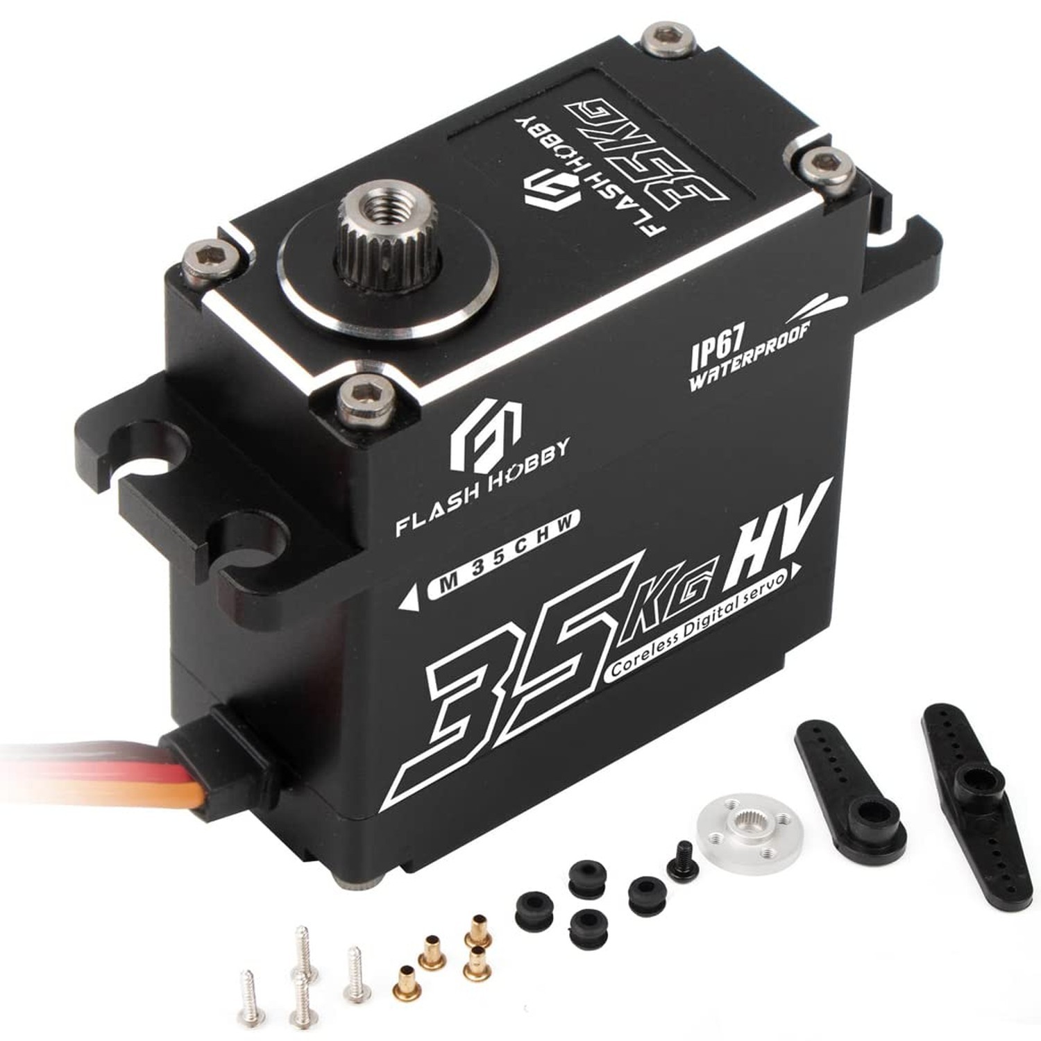 FLASH HOBBY 35KG Servo Coreless Servo Full Aluminum Case Waterproof IP67 High...