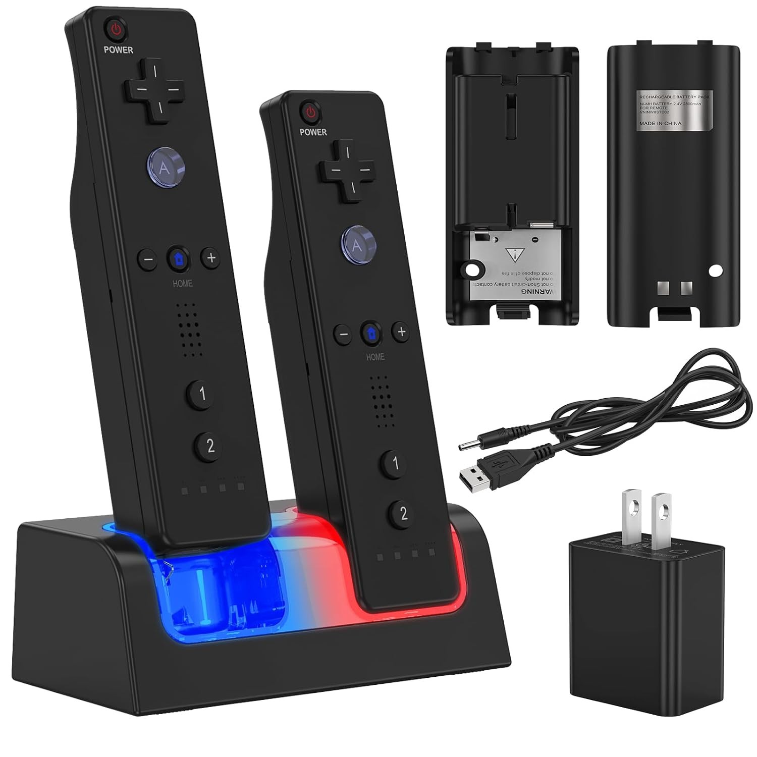 Wii Remote Charger Wii U Rechargeable 2800mAh Battery Pack