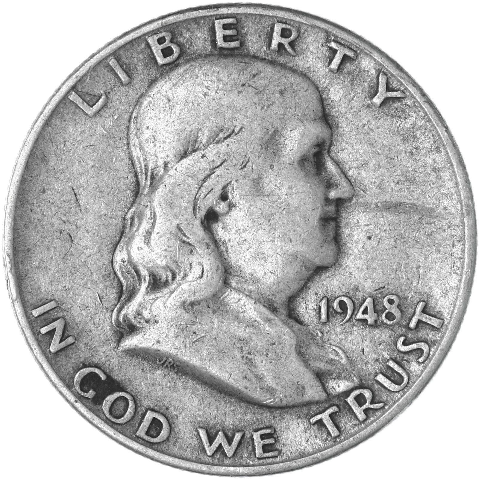 1948 D Franklin Half Dollar Fine 90% Silver