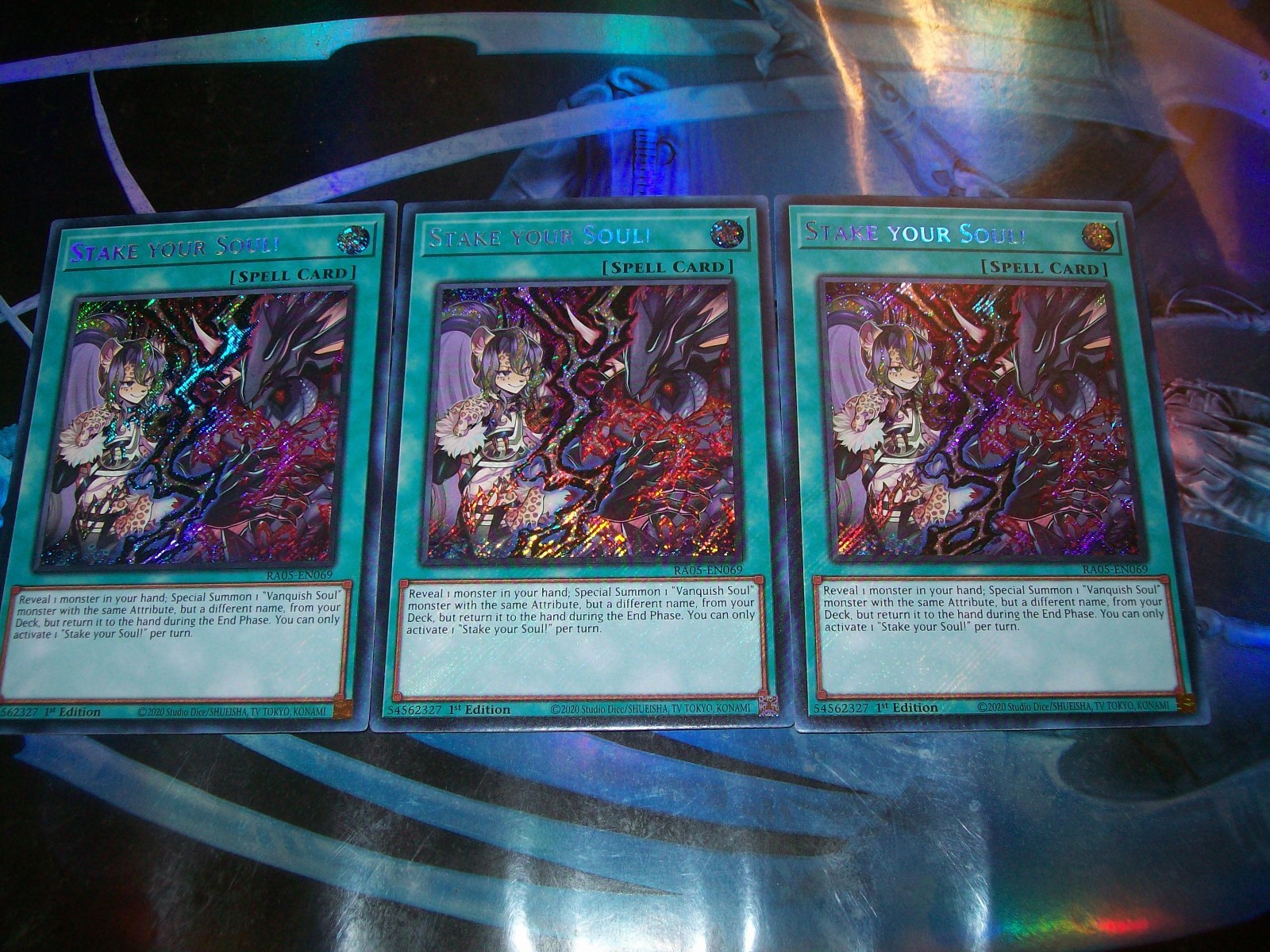3x Stake Your Soul! 1st Edition Secret Rare RA05-EN069 Yu-Gi-Oh!