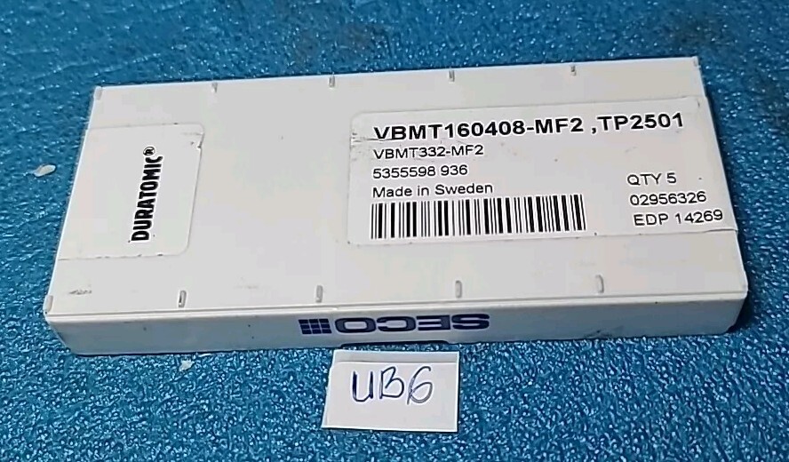 SECO VBMT160408-MF2 VBMT332-MF2 TP2501 INSERTS 5 PCS