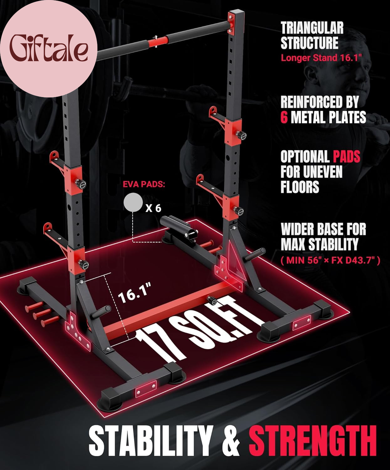 Smith Machine & Squat Rack Combo, Multi-Functional Power Racks with Adjustable W