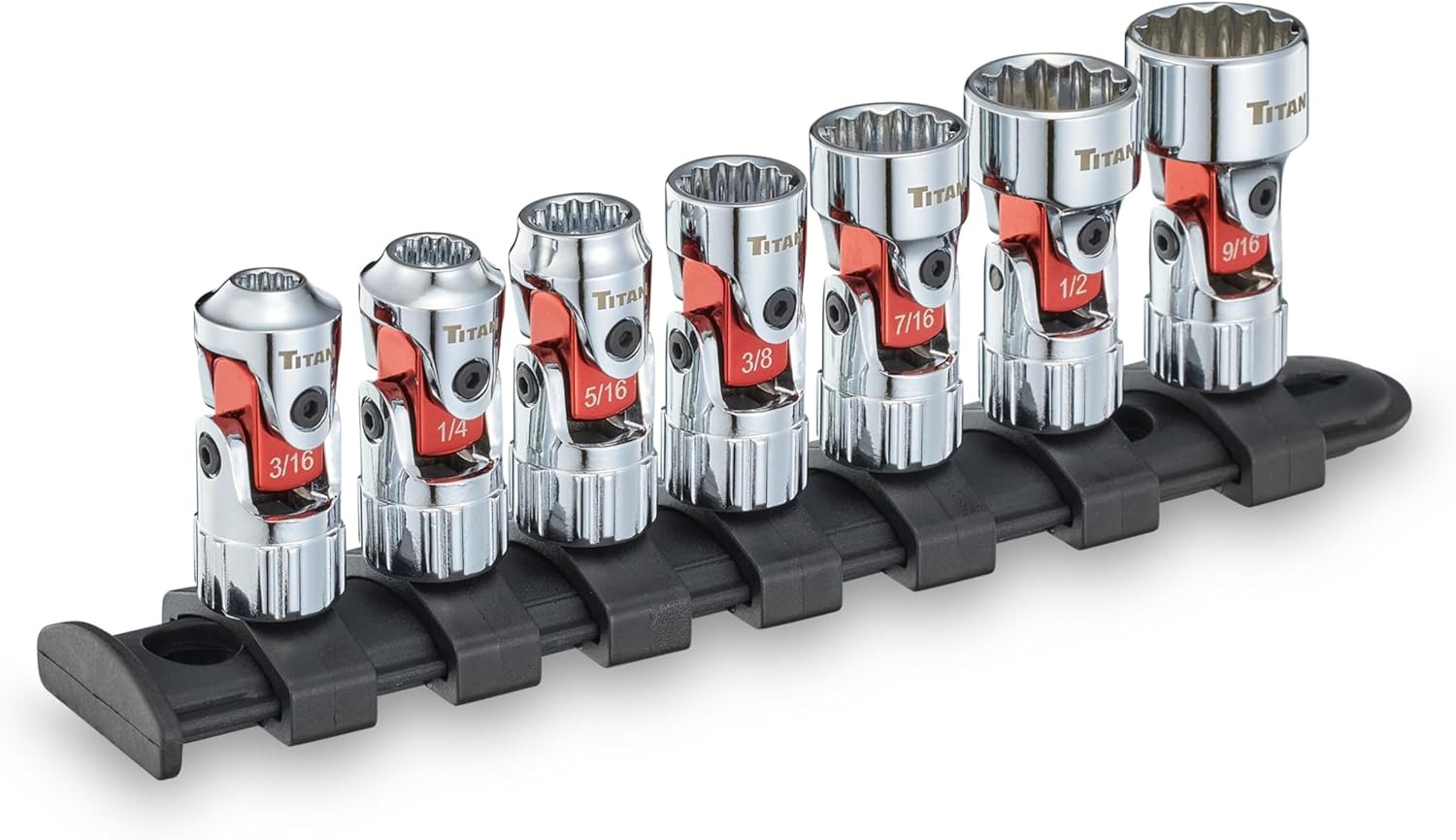 Titan Tools Auto Flex Universal Socket Set - SAE, 1/4" Drive, 7 Piece (66860)