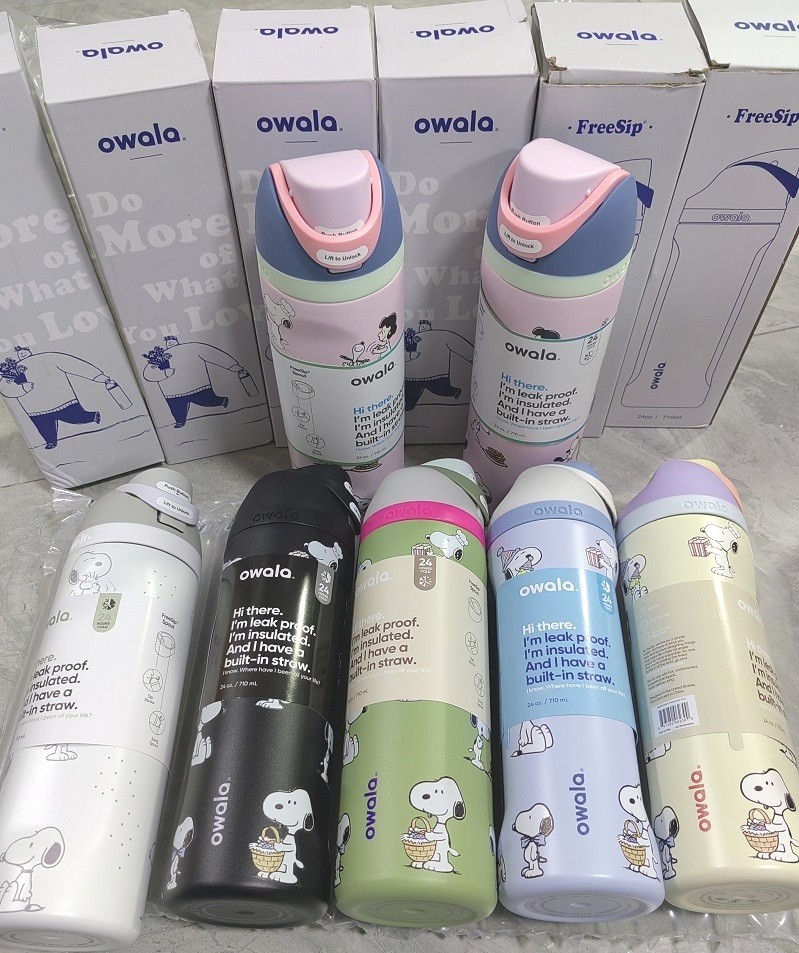 Owala Stainless Insulated Water Bottle Flip Lock 24oz Cute Cartoon Straw Tumbler