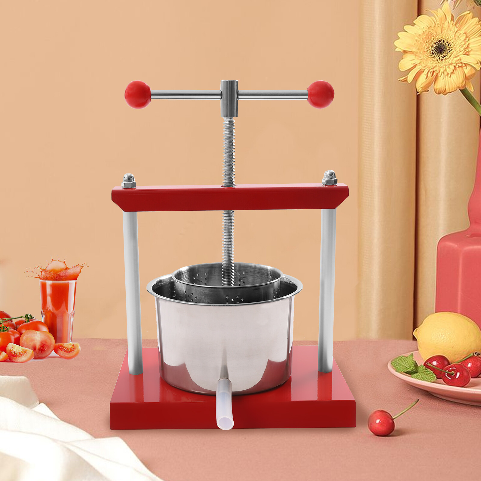 3L/ 0.8 Gal Cheese Tincture Herb Fruit Wine Manual Press Machine Labor Saving
