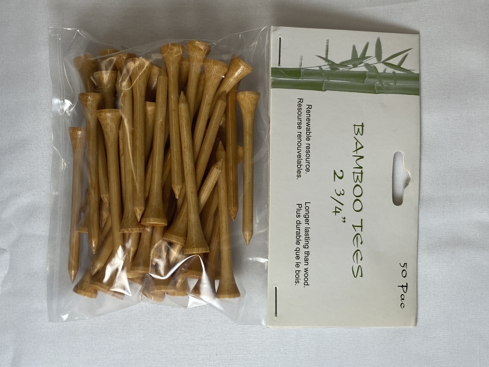 20 Hurricane Golf 2 3/4" Natural Bamboo Golf Tees 50 Packs 1000 Total Tees