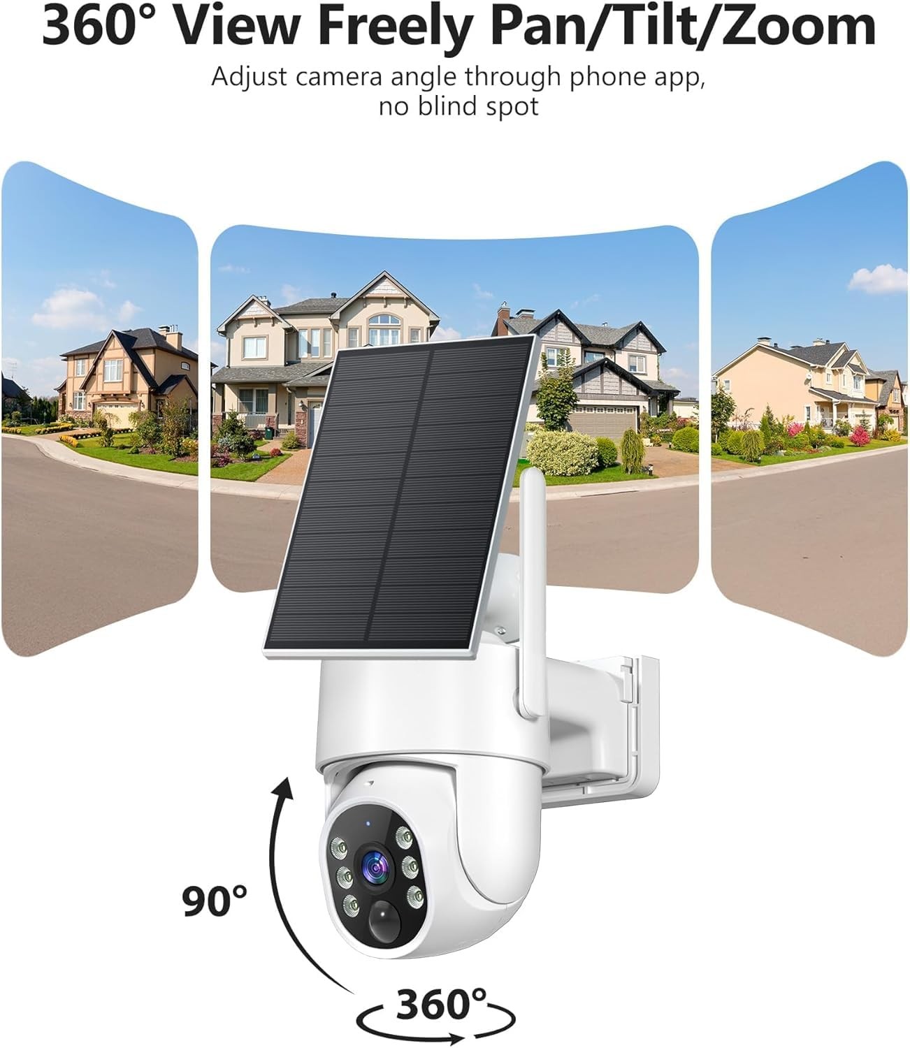 2K Security Camera System 5GHz WiFi Solar Powered Wireless IP66 Cameras