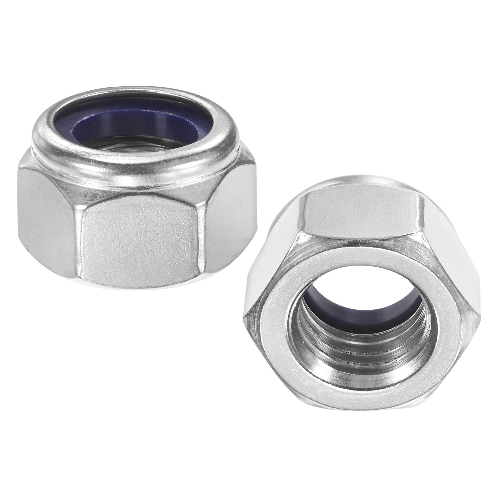 2-Pack Metric Nylon Insert Hex Lock Nuts, M24 x 3mm 304 Stainless Steel Nut