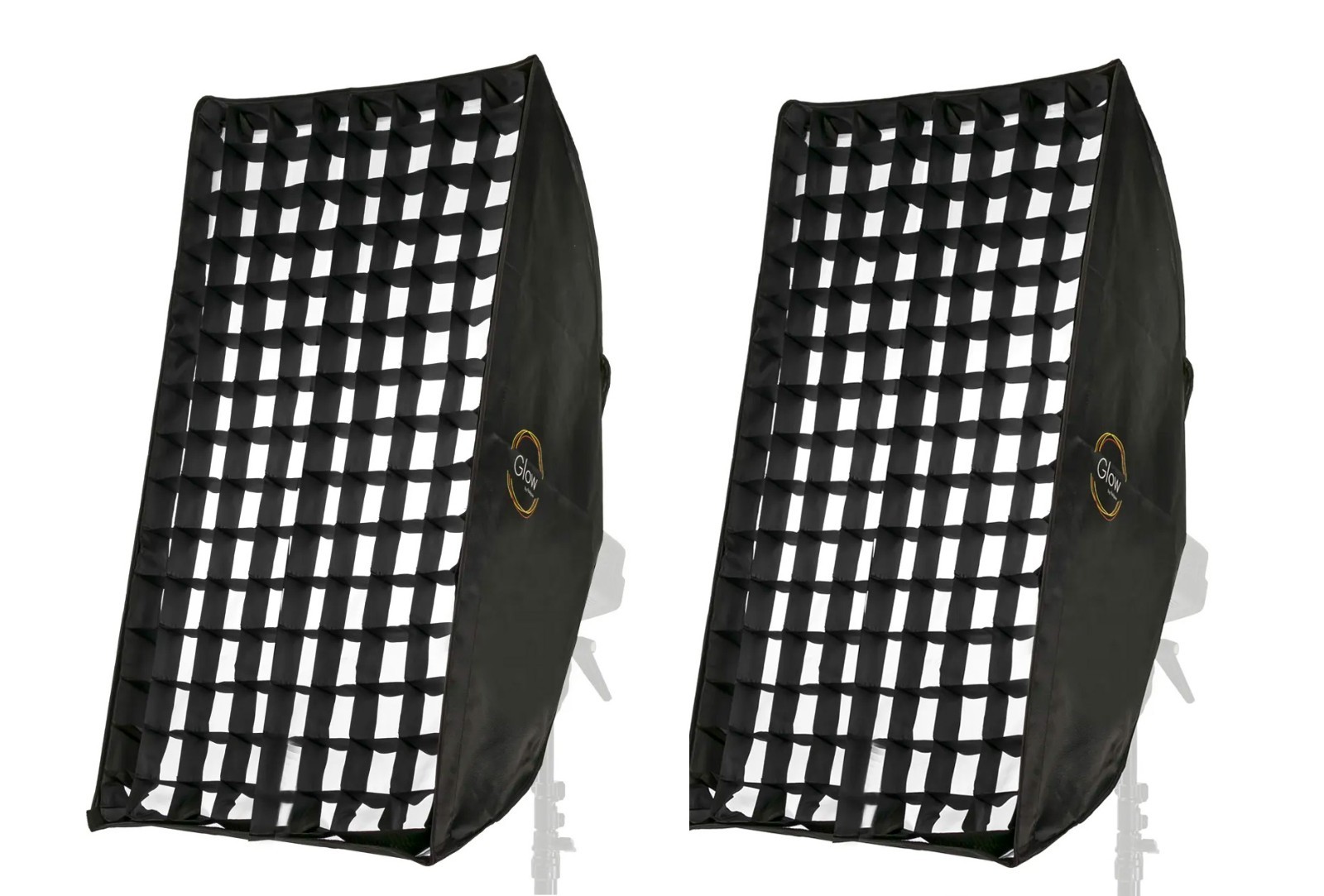 2 Glow Series Large Rectangular Softboxes 30" x 60" & 2 Egg Crate Grids