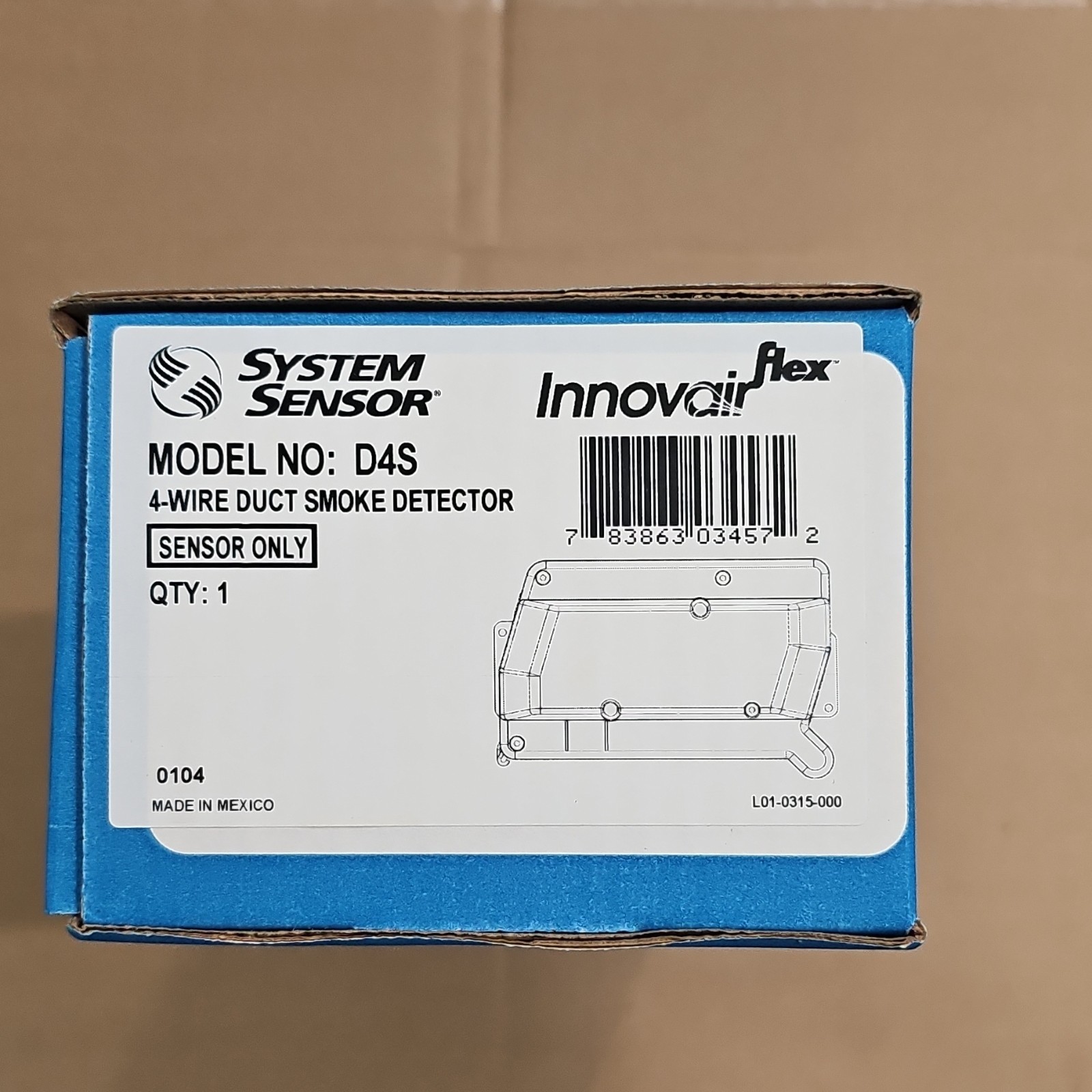 System Sensor D4S 4-Wire Duct Smoke Detector
