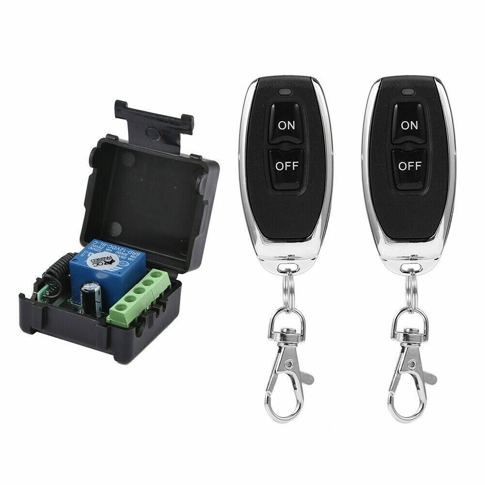 2 Set DC12V 1CH Relay RF Wireless Remote Control Switch Receiver Transmitter