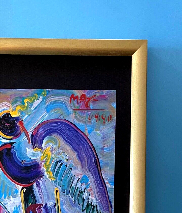 PETER MAX ANGEL ICONIC PRINT + SIGNED + FRAMED 16X12in + READY TO DISPLAY