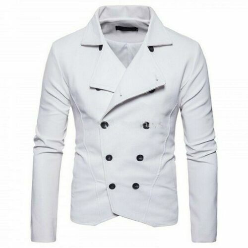 Authentic Men's White Leather Blazer Pure Soft Lambskin Leather Coat Blazer