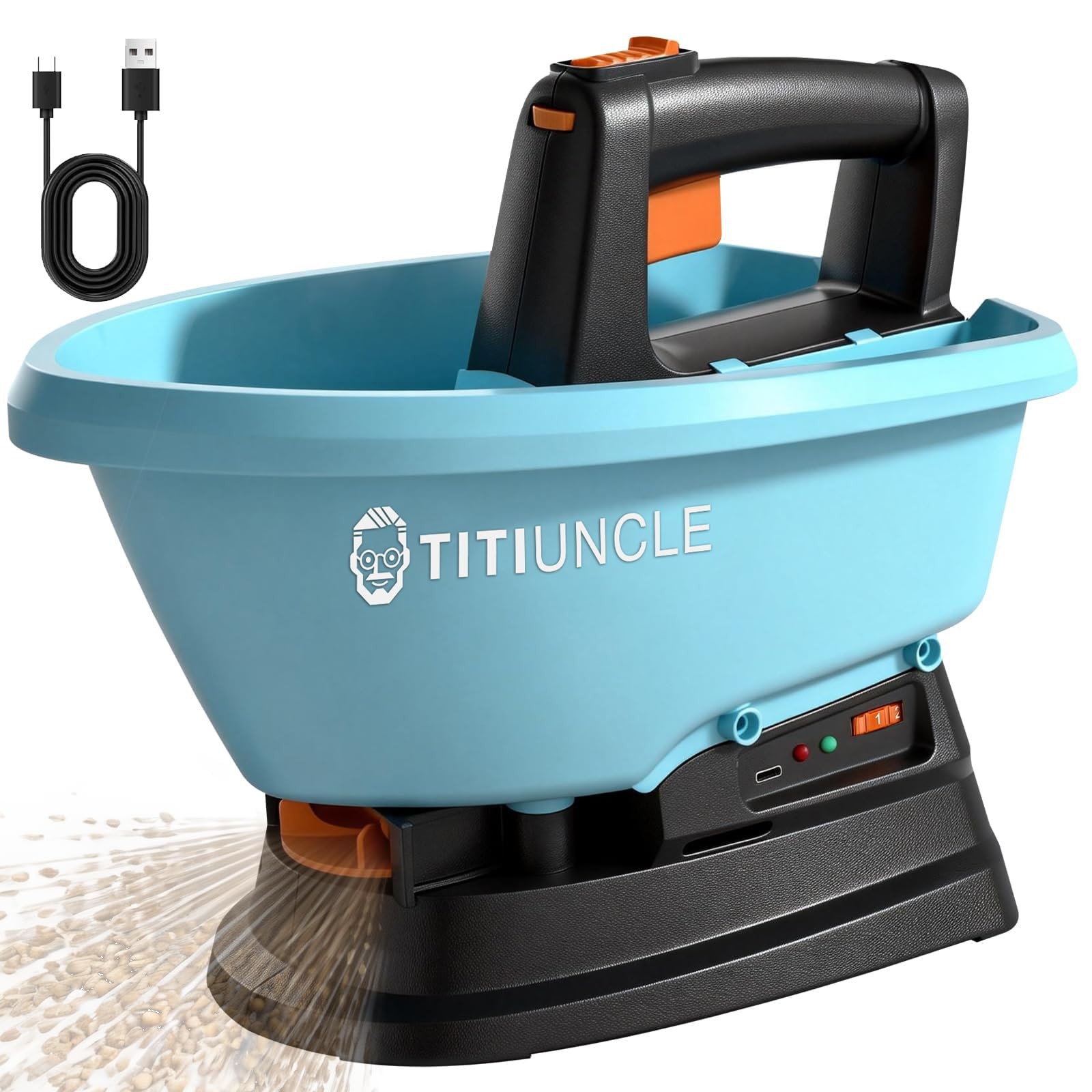 3L Electric Seed Spreader Handheld for Lawns, 7.2V Battery Powered 135° Ferti...
