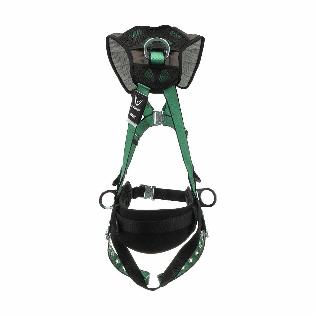 MSA 10206162 V-Form+ Construction Harness XL Polyester 310LB Back/Hip D-Ring